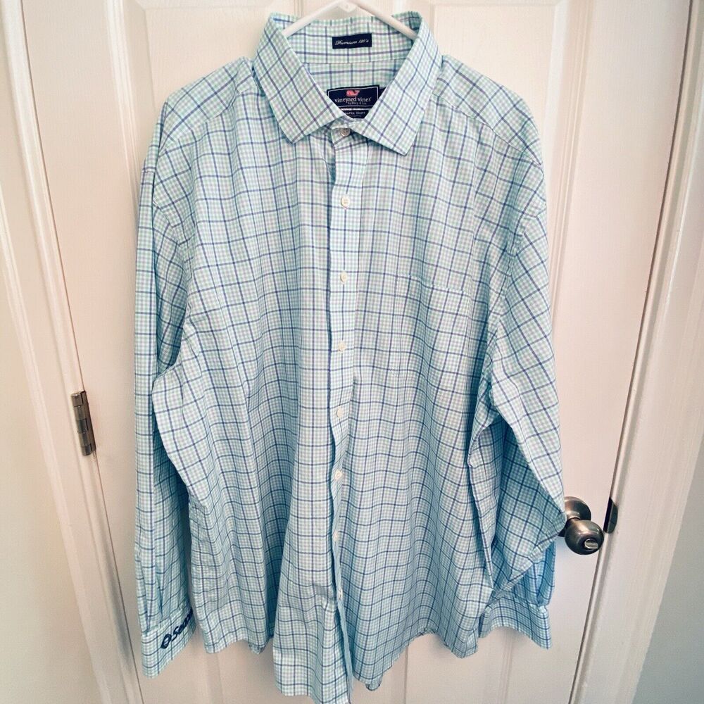Vineyard Vines Shirt Mens Size 2XL All Cotton Cooper Multi Plaid Button Down